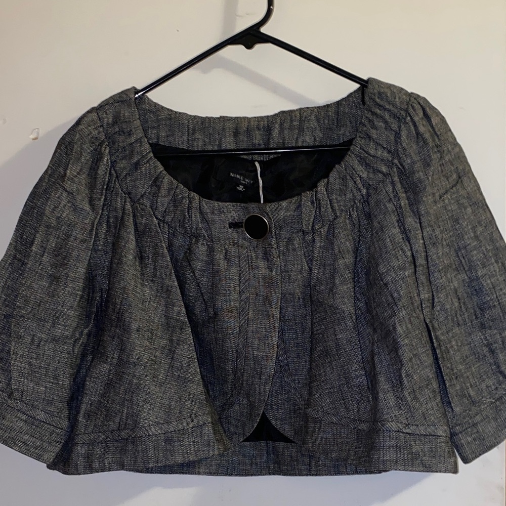 Nine West Charcoal Blouse with Button Detail
